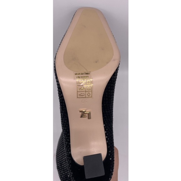 LOLA CRUZ Black Crystal Ankle Boots sz 39 us 9 - Picture 6 of 8